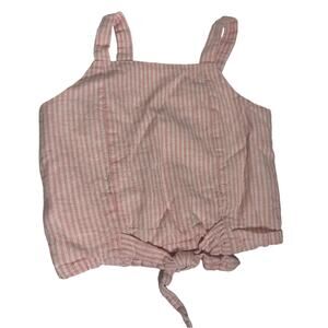 Gianni Bini Pink Striped Linen Blend Girls Tank Top Size 6